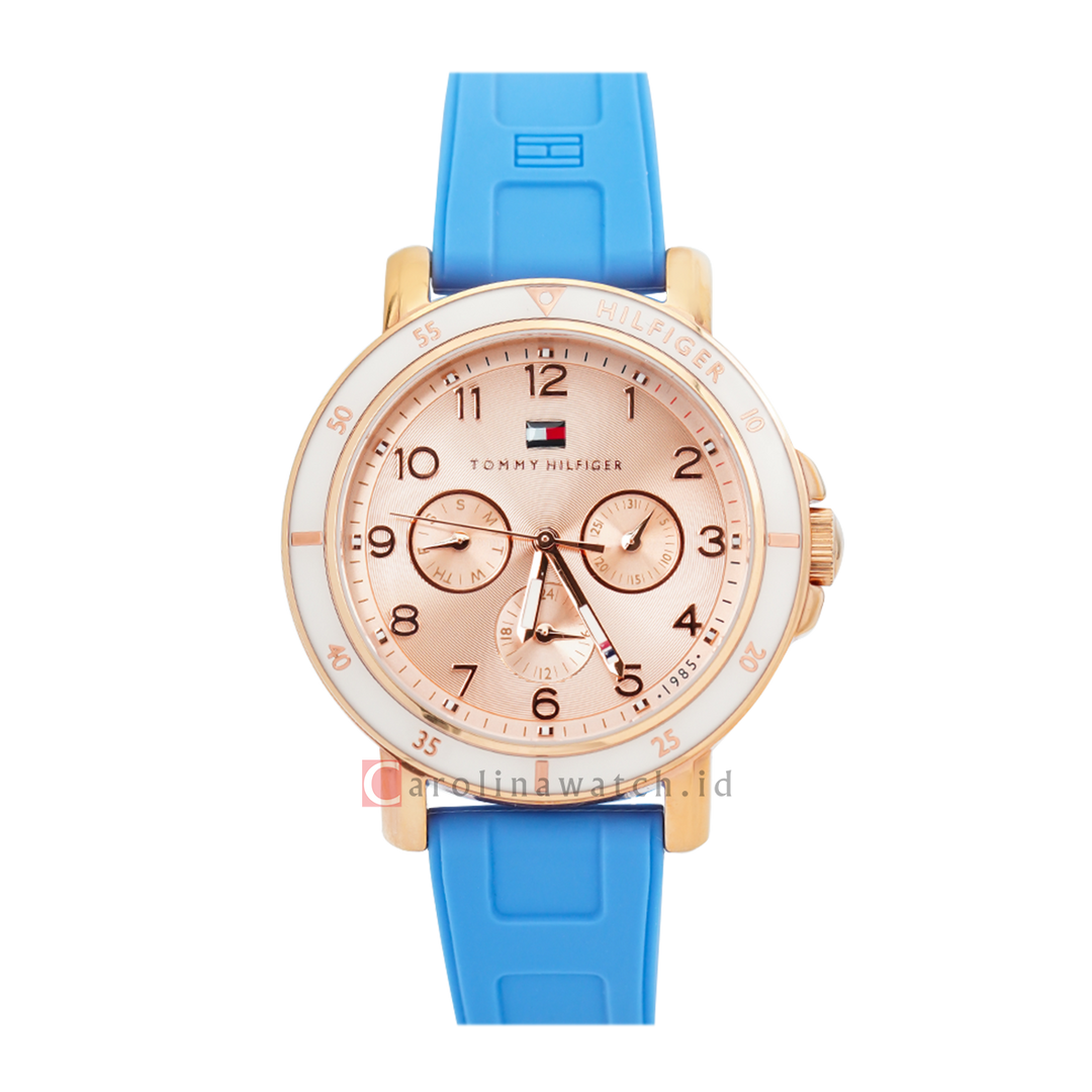 Jam Tangan TOMMY HILFIGER TH1781512 Women Rose Gold Dial Blue Rubber Strap