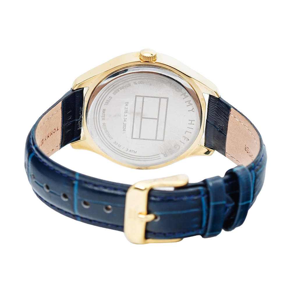 Jam Tangan TOMMY HILFIGER TH1781675 Women Silver Dial Blue Leather Strap