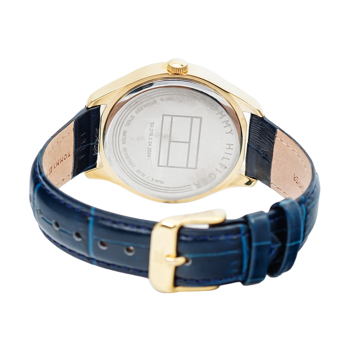 Jam Tangan TOMMY HILFIGER TH1781675 Women Silver Dial Blue Leather Strap