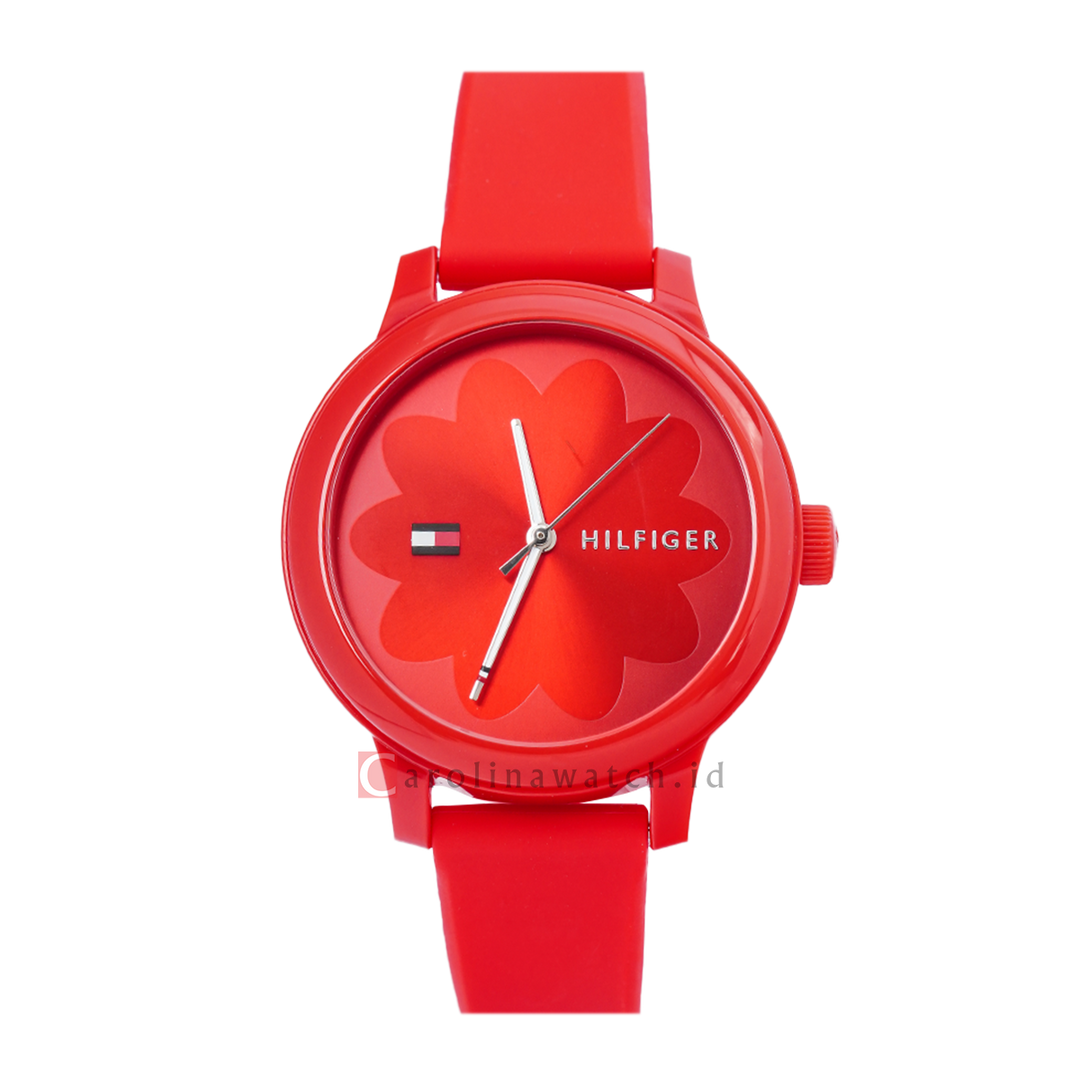 Jam Tangan TOMMY HILFIGER TH1781776 Women Red Dial Red Rubber Strap