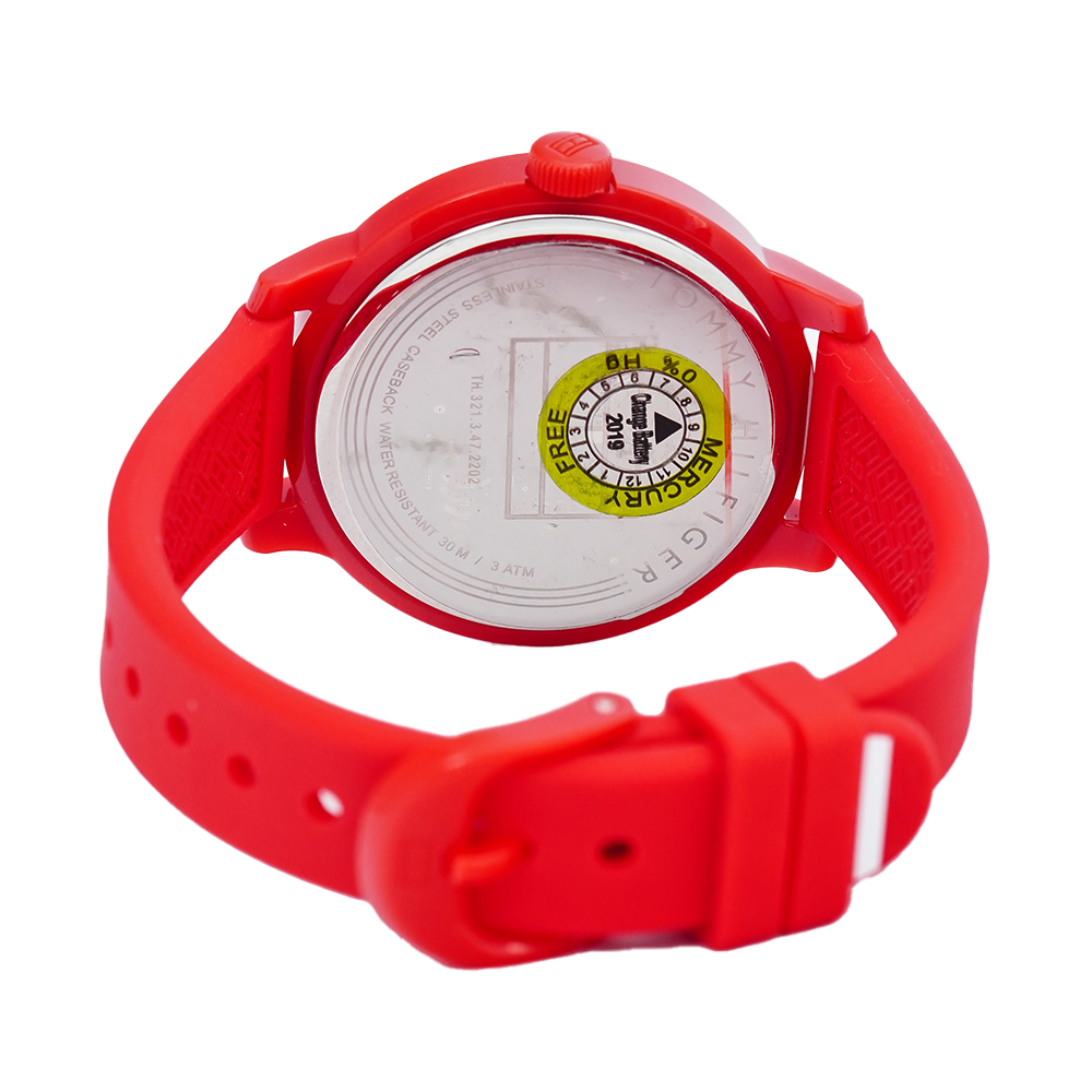 Jam Tangan TOMMY HILFIGER TH1781776 Women Red Dial Red Rubber Strap