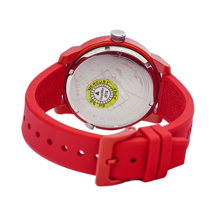 Jam Tangan TOMMY HILFIGER TH1791323 Men Red Dial Red Rubber Strap