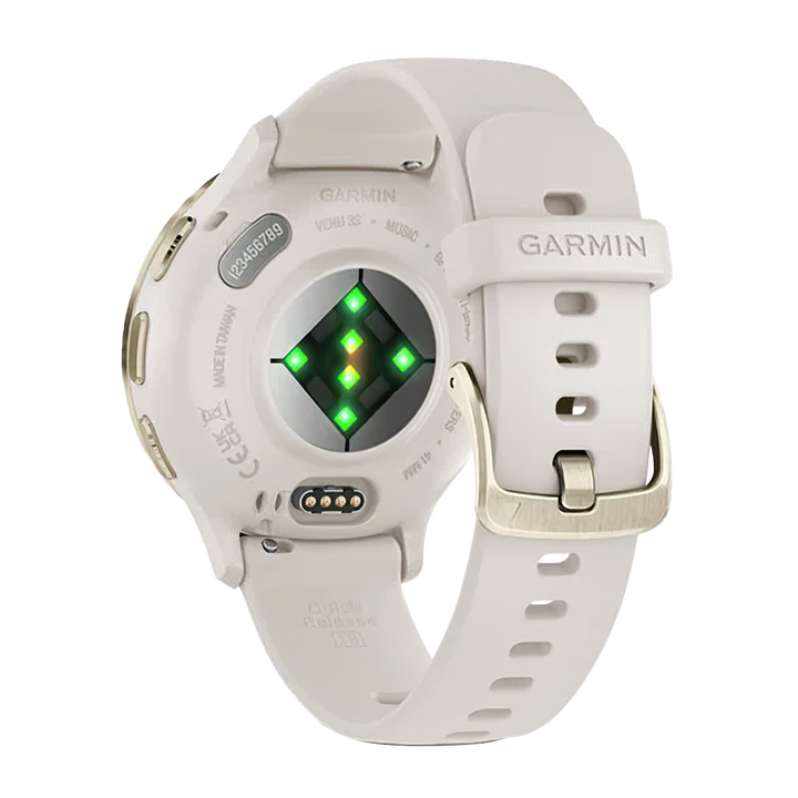 Jam Tangan Garmin Venue 3S VENU3SIVORYSOFTGOLD Unisex GPS Activity Tracker Watch