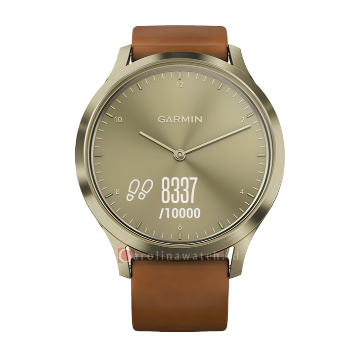 Jam Tangan Garmin VIVOMOVE HR PREMIUM GOLD Unisex Premium Gold Dial Gold Leather Strap