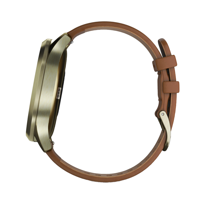 Jam Tangan Garmin VIVOMOVE HR PREMIUM GOLD Unisex Premium Gold Dial Gold Leather Strap