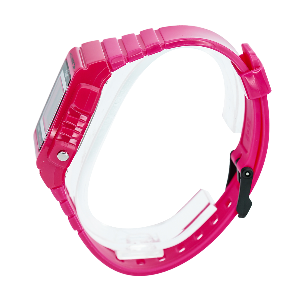 Jam Tangan Casio General W-215H-4A Unisex Square Digital Dial Pink Resin Band