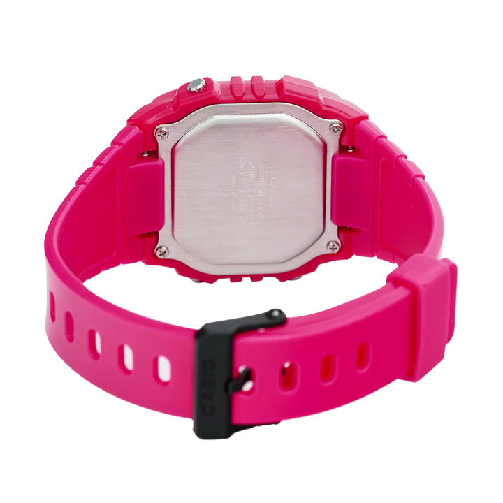 Jam Tangan Casio General W-215H-4A Unisex Square Digital Dial Pink Resin Band