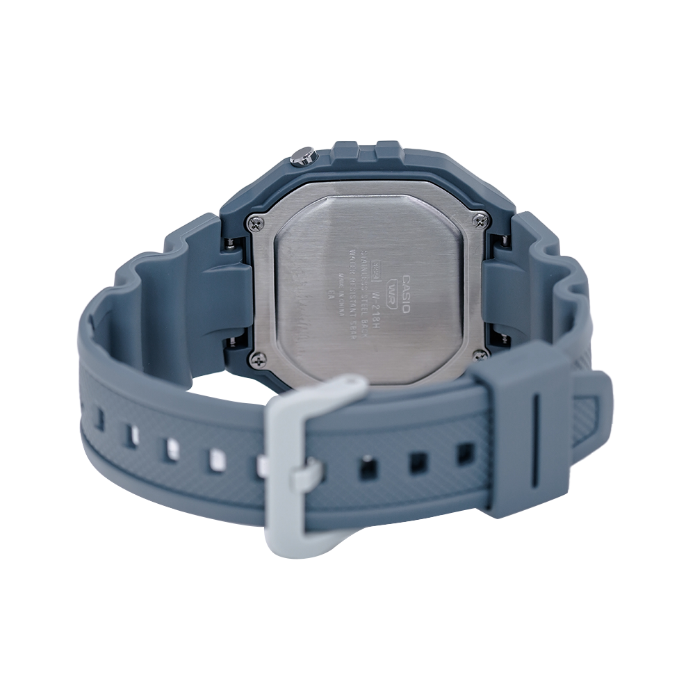 Jam Tangan CASIO W-218HC-2A Unisex Illumination Digital Dial Denim Blue Resin Band