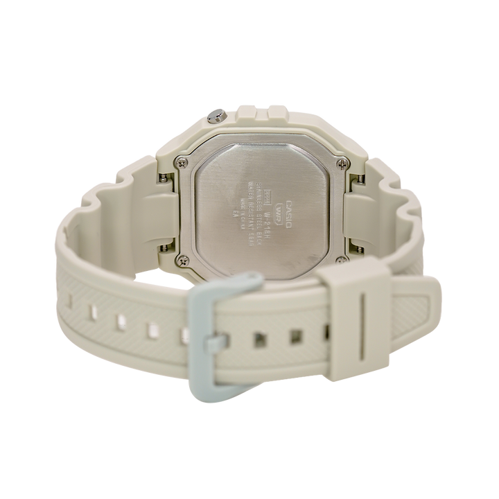 Jam Tangan Casio General W-218HC-8A Unisex Illuminator Digital Dial White Resin Band