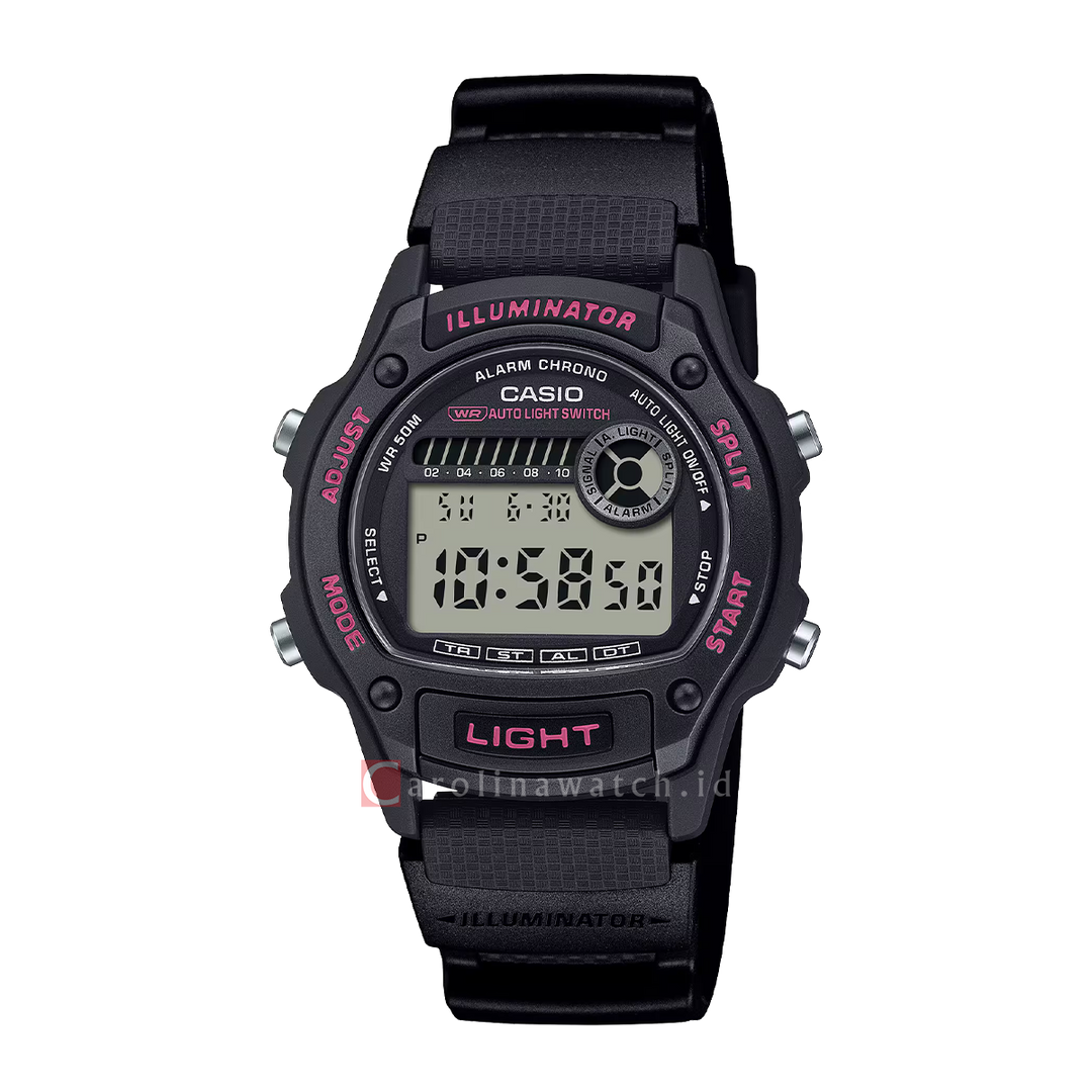 Jam Tangan Casio Standard W-220H-1A2 Men Digital Dial Black Resin Band