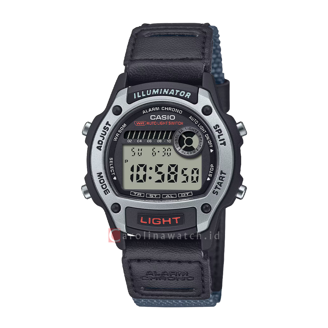 Jam Tangan Casio Standard W-220HF-8A Men Digital Dial Black Resin Band