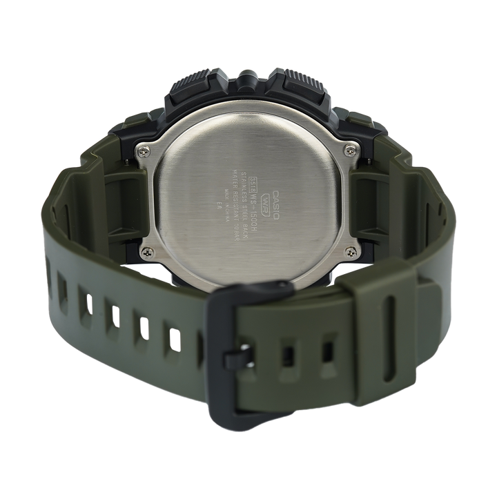Jam Tangan CASIO WS-1500H-3B Men Digital Dial Green Resin Band