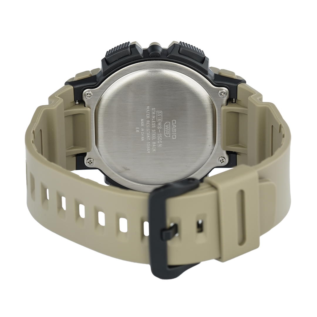 Jam Tangan CASIO WS-1500H-5B Men Digital Dial Brown Resin Band