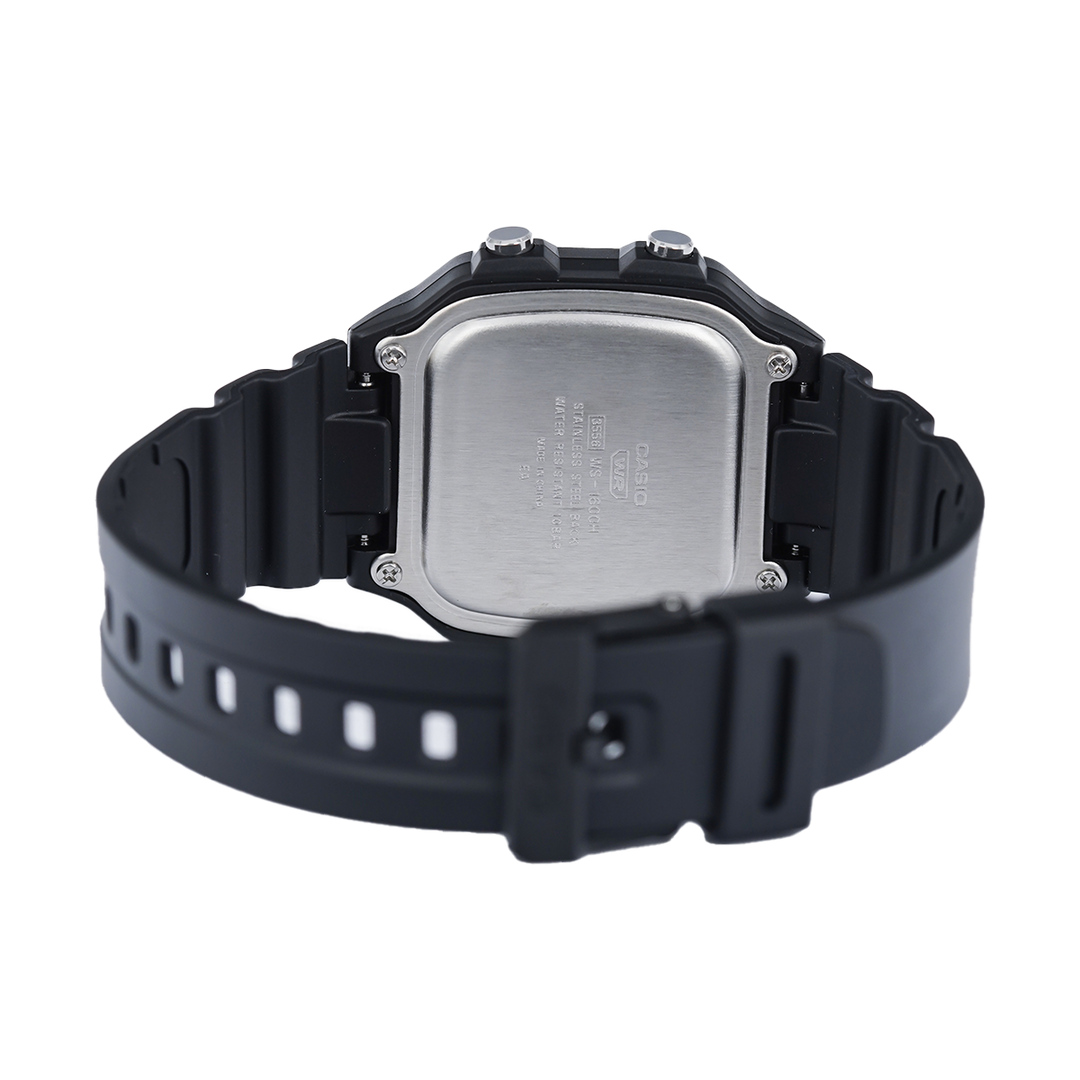 Jam Tangan Casio General WS-1600H-1A Men Digital Dial Black Resin Band