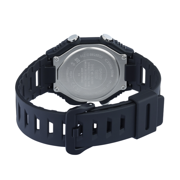 Jam Tangan Casio Standard WS-B1000-1A Men Digital Dial Black Resin Band