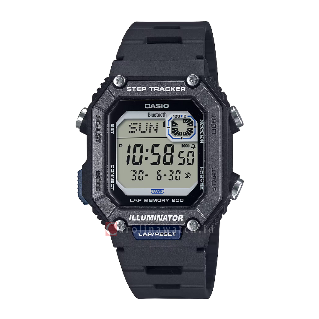 Jam Tangan Casio Standard WS-B1000-1A Men Digital Dial Black Resin Band