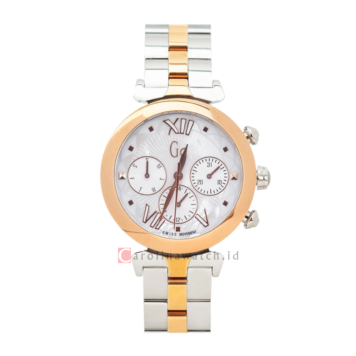 Jam Tangan GC Y28002L1 Women White Dial Rose Gold Stainless Steel