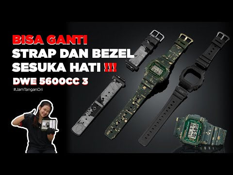 Jam Tangan Casio G-Shock DWE-5600CC-3D Men Digital Dial Army Green Resin Band