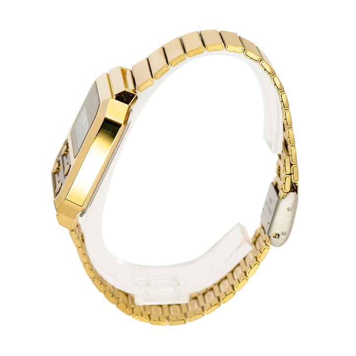 Jam Tangan Casio Vintage A100WEG-9A Unisex Digital Dial Gold Stainless Steel Band