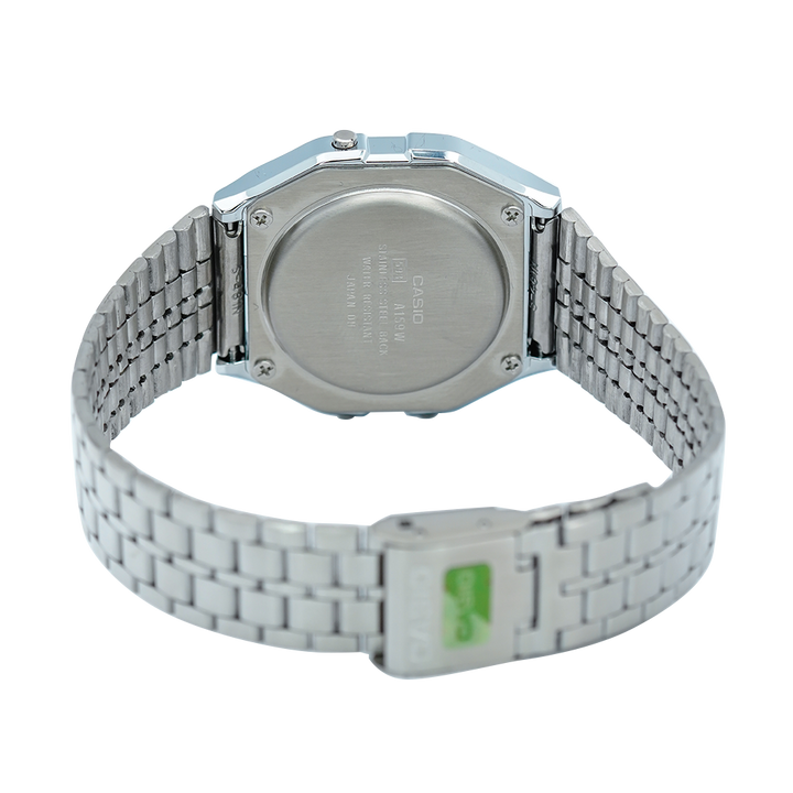 Jam Tangan Casio A159WA-N1 Unisex Digital Dial Stainless Steel Strap
