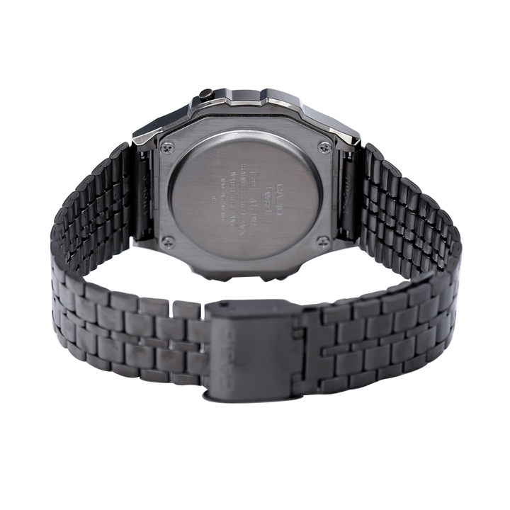 Jam Tangan Casio General A171WEGG-1A Unisex Digital Dial Black Stainless Steel Band