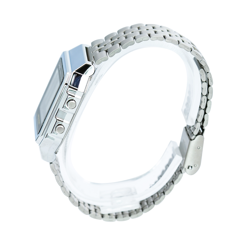 Jam Tangan Casio Vintage A500WA-1D Women Digital Dial Stainless Steel Strap