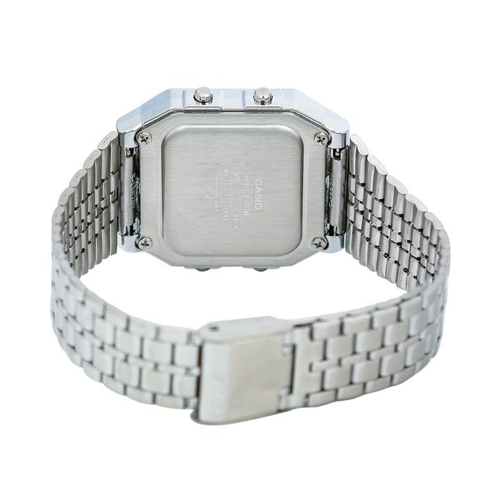 Jam Tangan Casio Vintage A500WA-1D Women Digital Dial Stainless Steel Strap