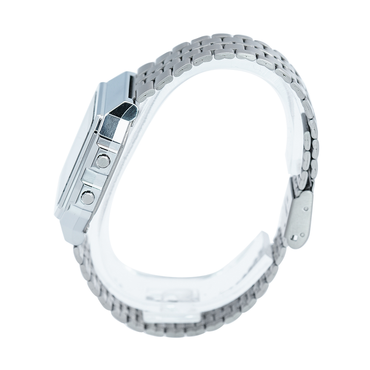 Jam Tangan Casio General A500WA-7D Unisex Digital Dial Stainless Steel Band