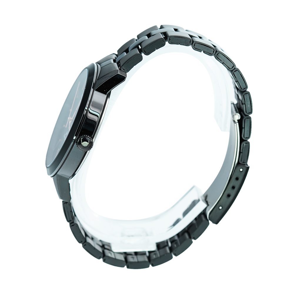 Jam Tangan Alexandre Christie Primo Steel AC 1007 MDBIPBARG Men Black Dial Black Stainless Steel Strap