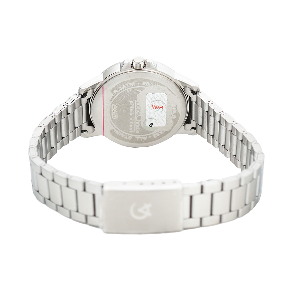 Jam Tangan Alexandre Christie Primo Steel AC 1008 LDBSSBA Women Black Dial Stainless Steel Strap