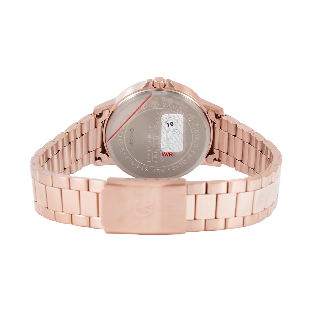 Jam Tangan Alexandre Christie AC 1014 LDBRGLN Women Rose Gold Dial Rose Gold Stainless Steel Strap