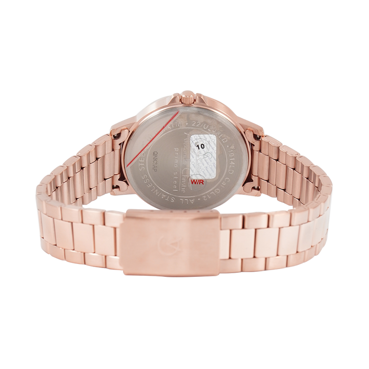 Jam Tangan Alexandre Christie AC 1014 LDBRGLN Women Rose Gold Dial Rose Gold Stainless Steel Strap