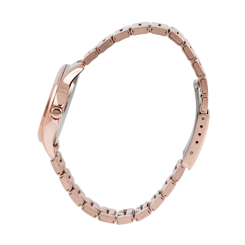 Jam Tangan Alexandre Christie Primo Steel AC 1026 LDBRGLN Women Rose Gold Dial Rose Gold Stainless Steel Strap