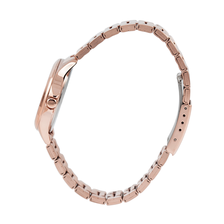 Jam Tangan Alexandre Christie Primo Steel AC 1026 LDBRGLN Women Rose Gold Dial Rose Gold Stainless Steel Strap