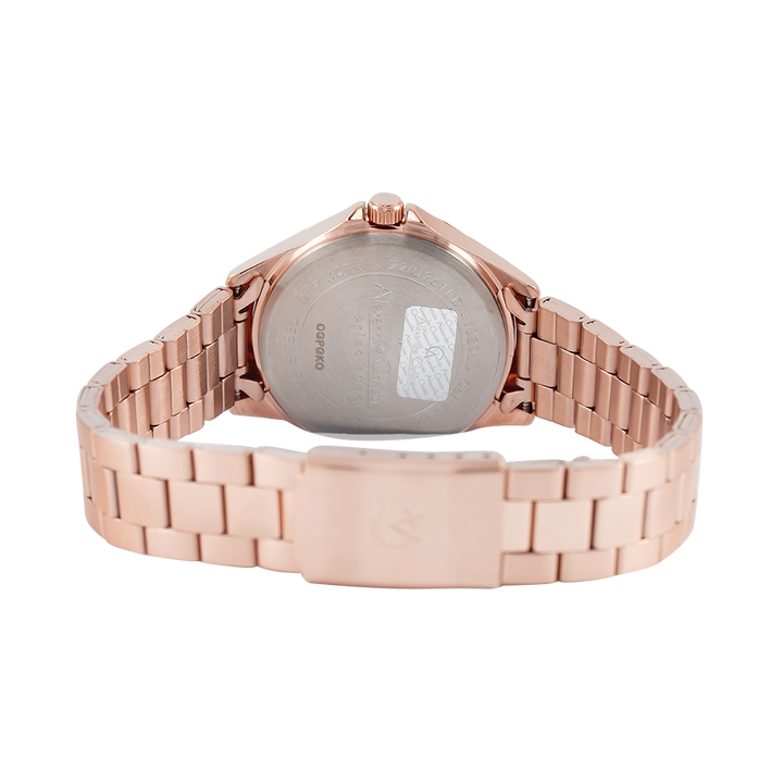 Jam Tangan Alexandre Christie Primo Steel AC 1026 LDBRGLN Women Rose Gold Dial Rose Gold Stainless Steel Strap