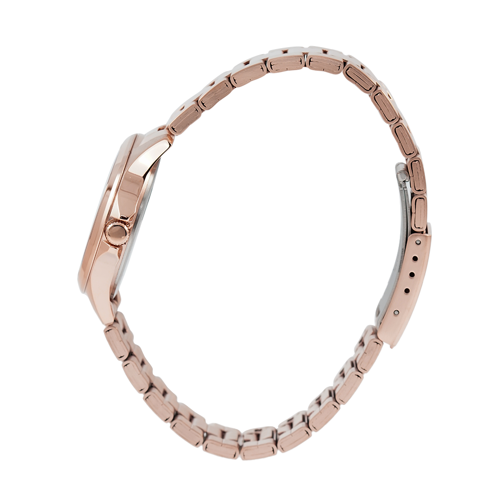 Jam Tangan Alexandre Christie Primo Steel AC 1026 LDBRGSL Women Silver Dial Rose Gold Stainless Steel Strap