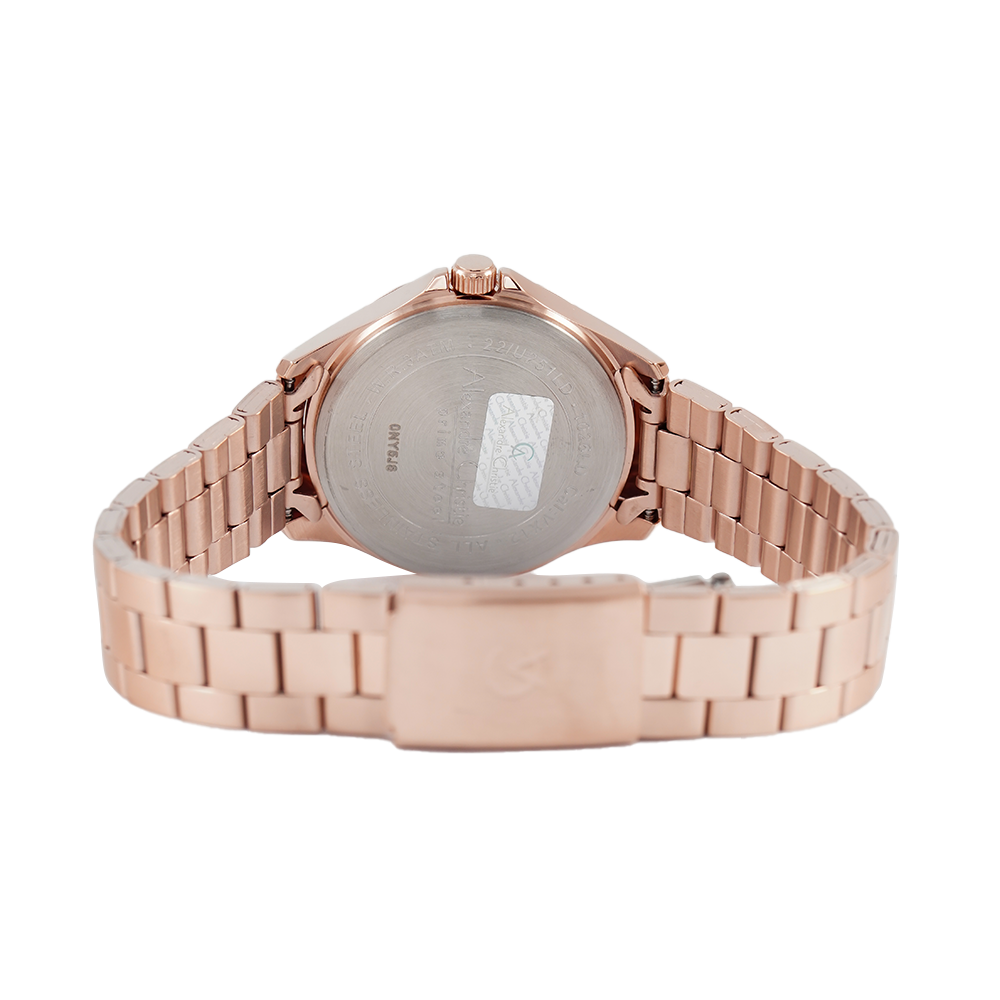 Jam Tangan Alexandre Christie Primo Steel AC 1026 LDBRGSL Women Silver Dial Rose Gold Stainless Steel Strap
