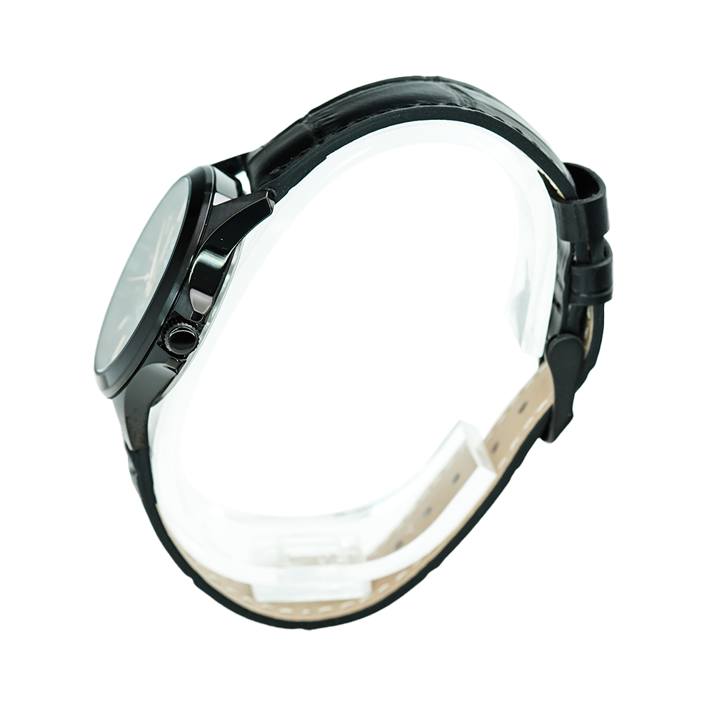 Jam Tangan Alexandre Christie AC 1026 LDLIPBARG Women Black Dial Black Leather Strap