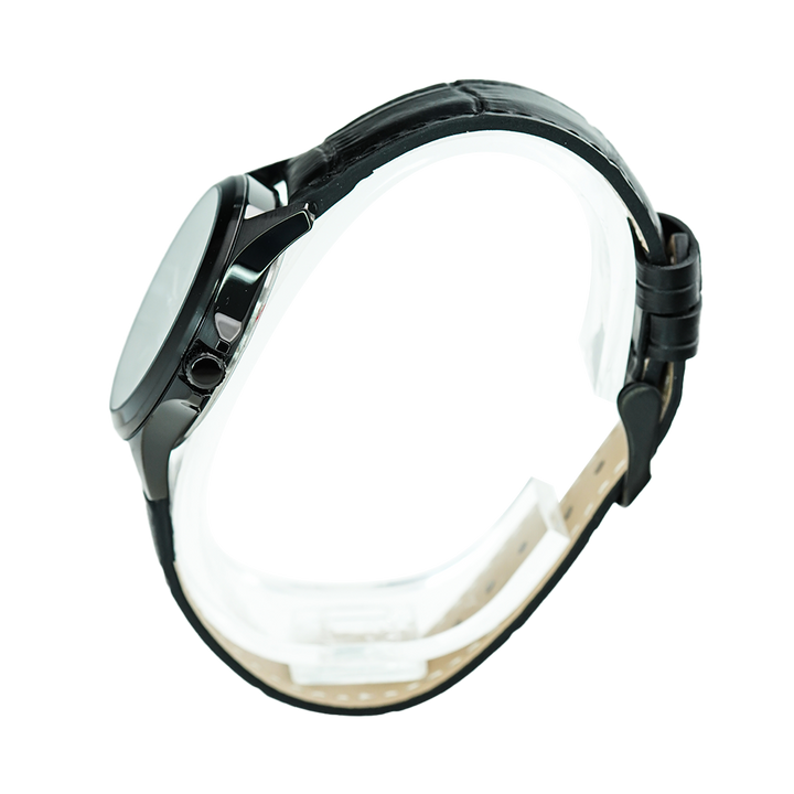 Jam Tangan Alexandre Christie AC 1026 LDLIPBA Women Black Dial Black Leather Strap