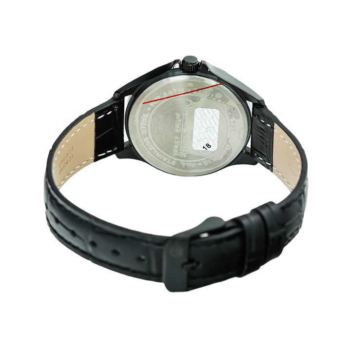 Jam Tangan Alexandre Christie AC 1026 LDLIPBA Women Black Dial Black Leather Strap