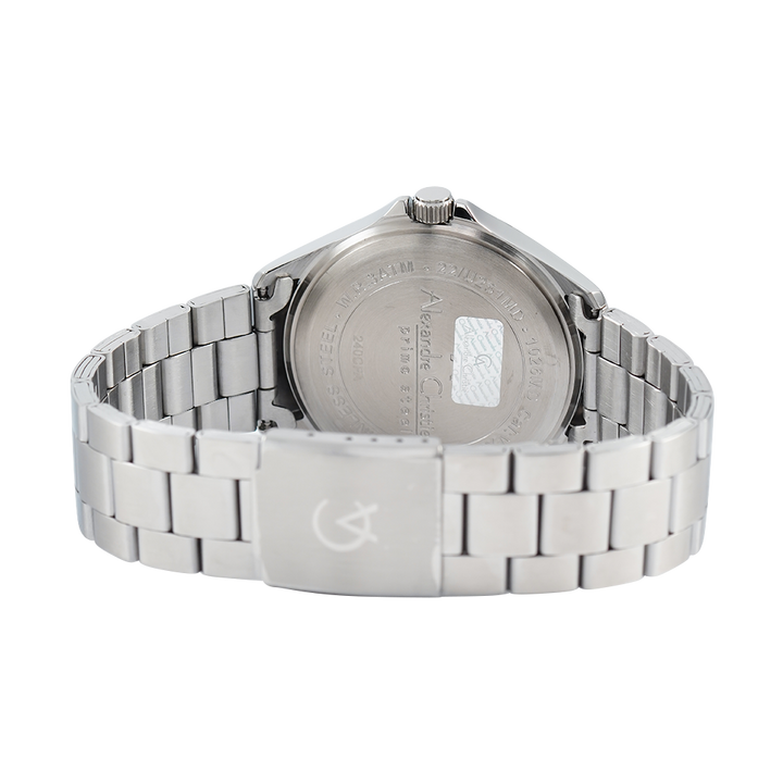 Jam Tangan Alexandre Christie Primo Steel AC 1026 MDBSSBA Men Black Dial Stainless Steel Strap