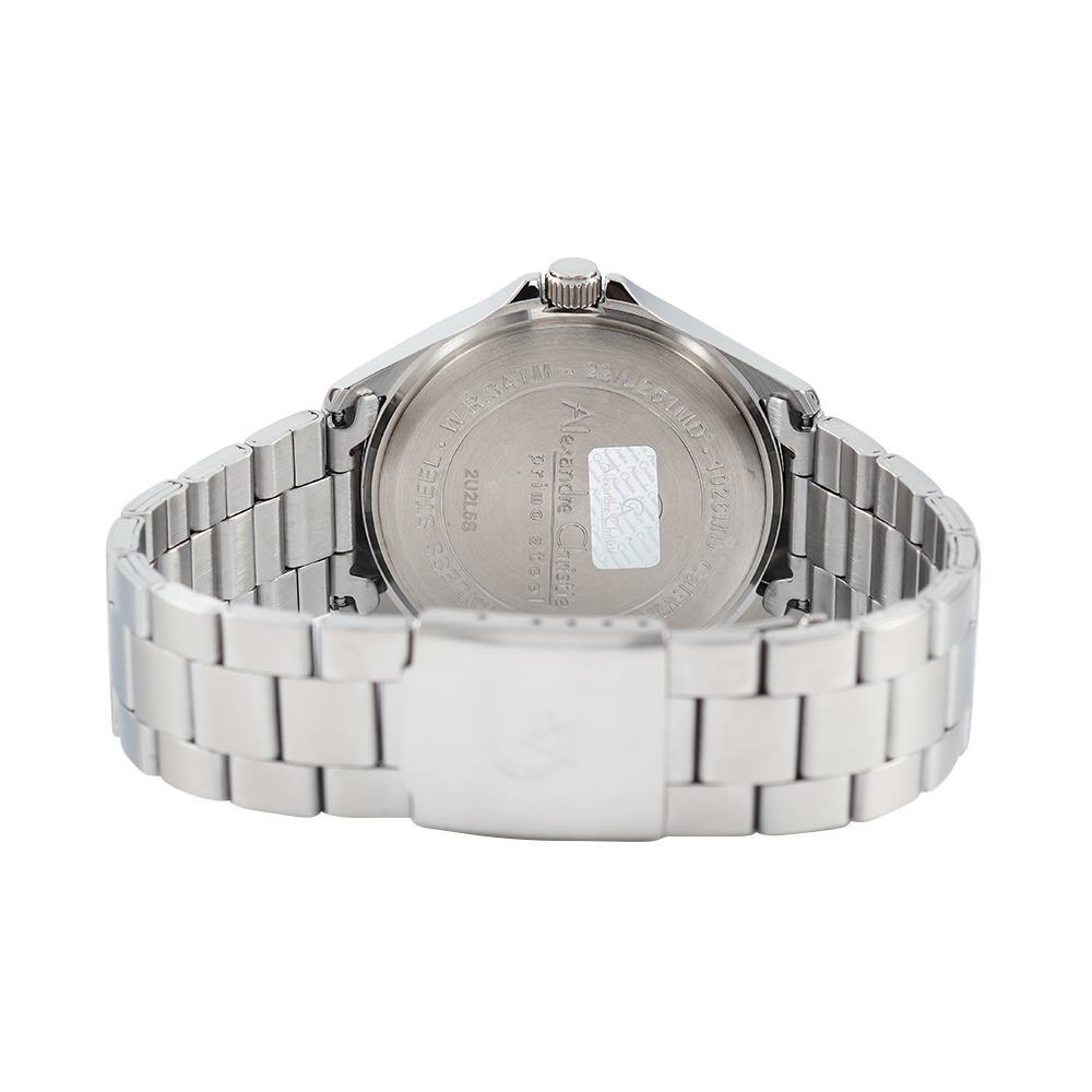 Jam Tangan Alexandre Christie AC 1026 MDBSSSL Men Silver Dial Stainless Steel Strap