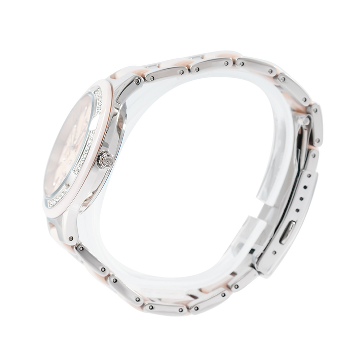 Jam Tangan Alexandre Christie Classic AC 2299 BFBSSLN Women Pink Dial Dual Tone Stainless Steel Strap