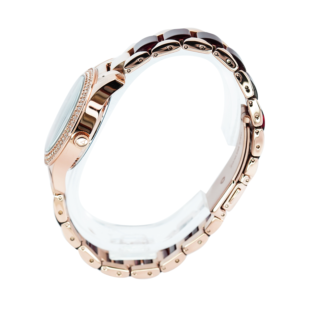 Jam Tangan Alexandre Christie AC 2932 BFBRGRE Women Red Dial Dual Tone Stainless Steel Strap