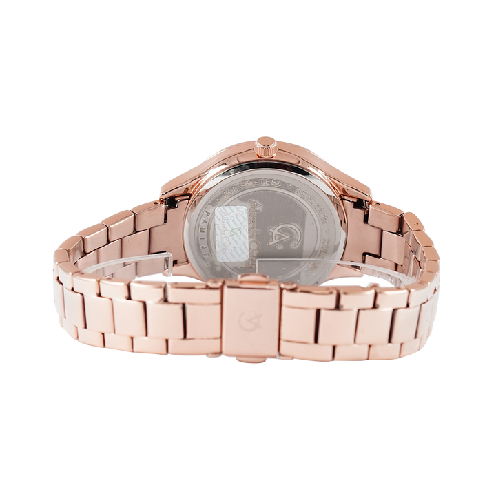 Jam Tangan Alexandre Christie Classic AC 2A42 BFBRGGR Women Grey Dial Rose Gold Stainless Steel Strap