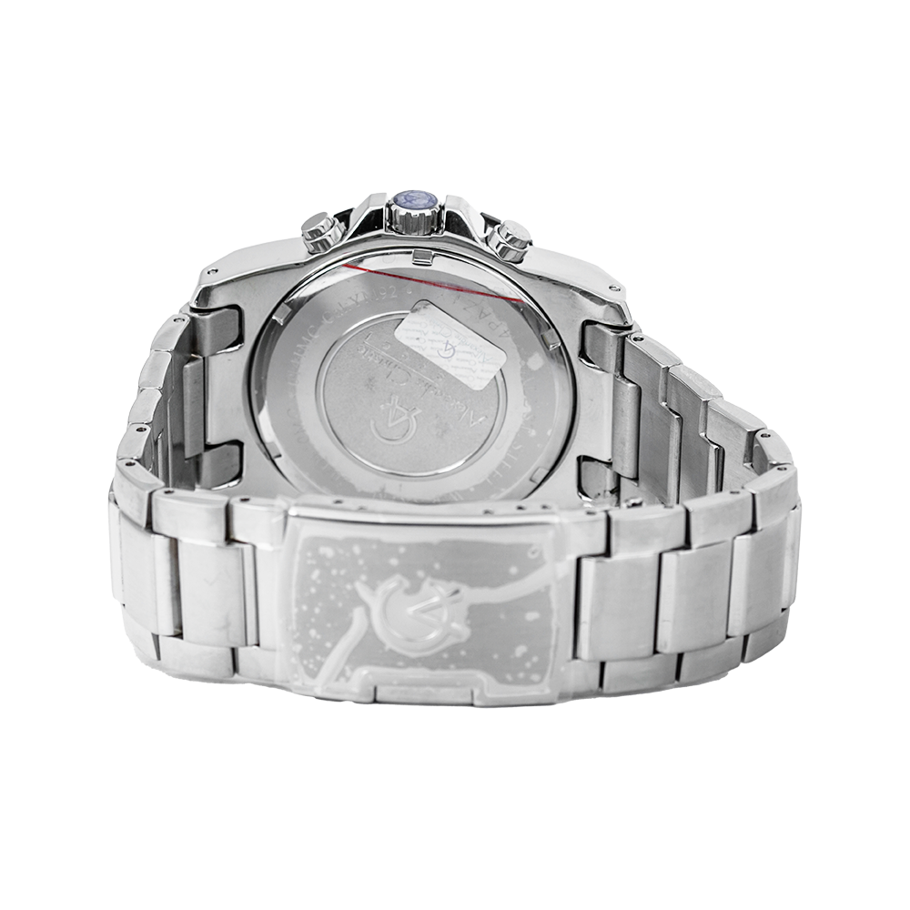 Jam Tangan Alexandre Christie Chronograph AC 6141 MCBTBBA Men Black Dial Stainless Steel Strap