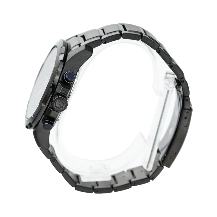 Jam Tangan Alexandre Christie Chronograph AC 6523 MCBIPBA Men Black Dial Black Stainless Steel Strap