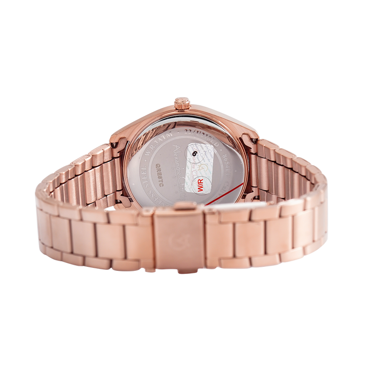 Jam Tangan Alexandre Christie AC 8654 LDBRGLN Rose Gold Dial Rose Gold Stainless Steel Strap