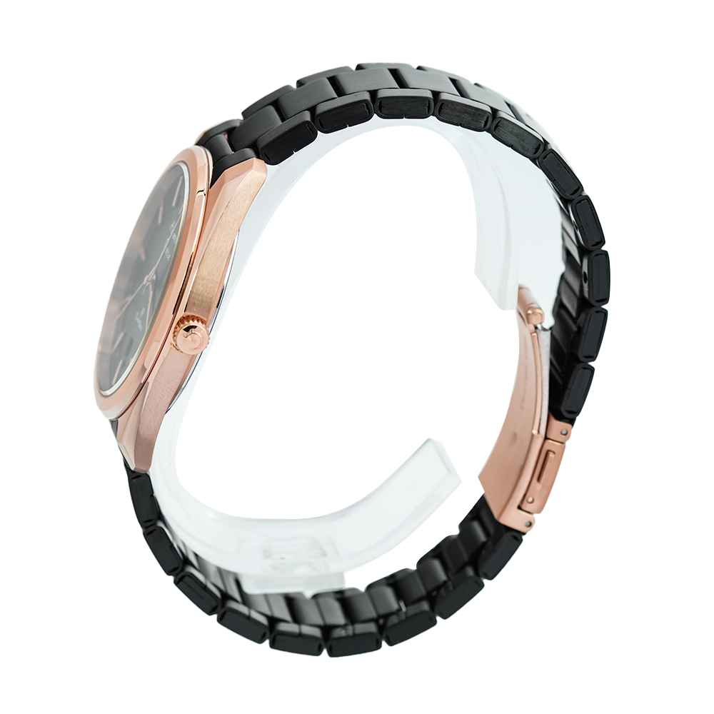 Jam Tangan Alexandre Christie AC 8654 MDBBRBA Men Black Dial Black Stainless Steel Strap