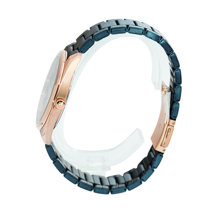 Jam Tangan Alexandre Christie AC 8654 MDBURBU Men Black Dial Blue Stainless Steel Strap